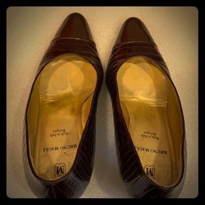 Bruno Magli Crococina-Brown Leather Women’s heels